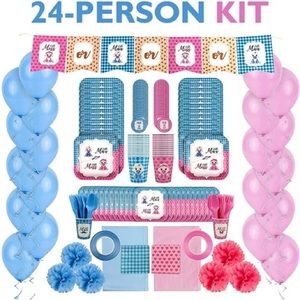 Reveal Squad 24 person Baby Shower Gender Reveal Party Supplies Kit